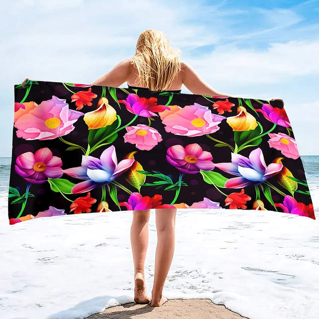 Oversized Soft Beach Towel ,Flowers Extra Large Big Pool Swim Travel Towels  Blanket Super Soft Quick Dry Bath Towels For Women - AliExpress