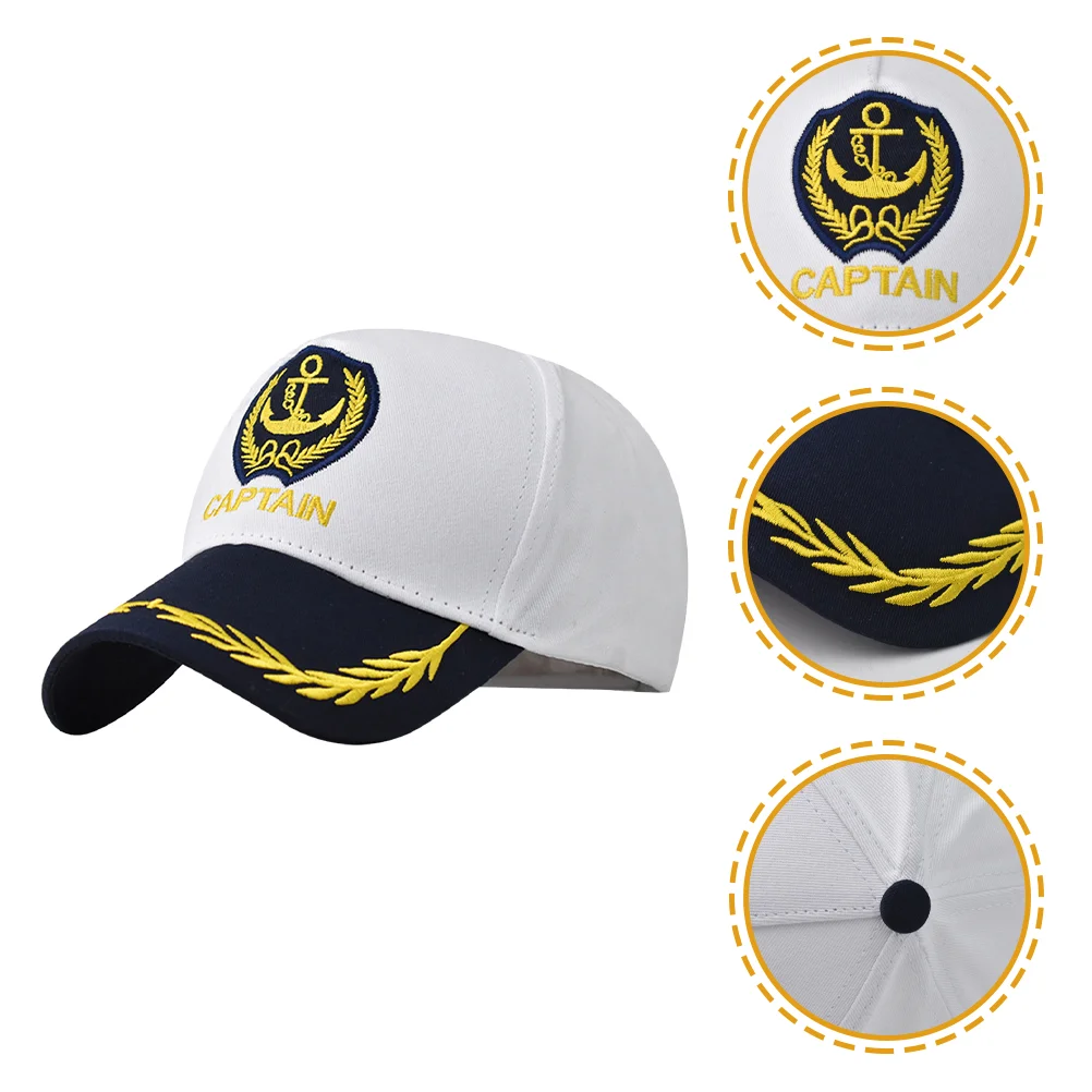 

2pcs Sailor Hats Yacht Outfit Accessories Women Captains Hat Boat Captains Hats