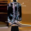 Man Sliver Metallic Beaded Wedding Suits Slim Fit Single Breasted Prom Blazers Customized Formal Occasion Dresses Suits Men 2025 1