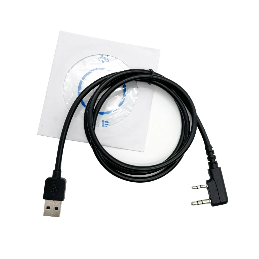 드라이버 CD가 있는 2 핀 USB 프로그래밍 케이블, TYT DMR 라디오 MD380 MD390 Retevis RT3 워키토키용