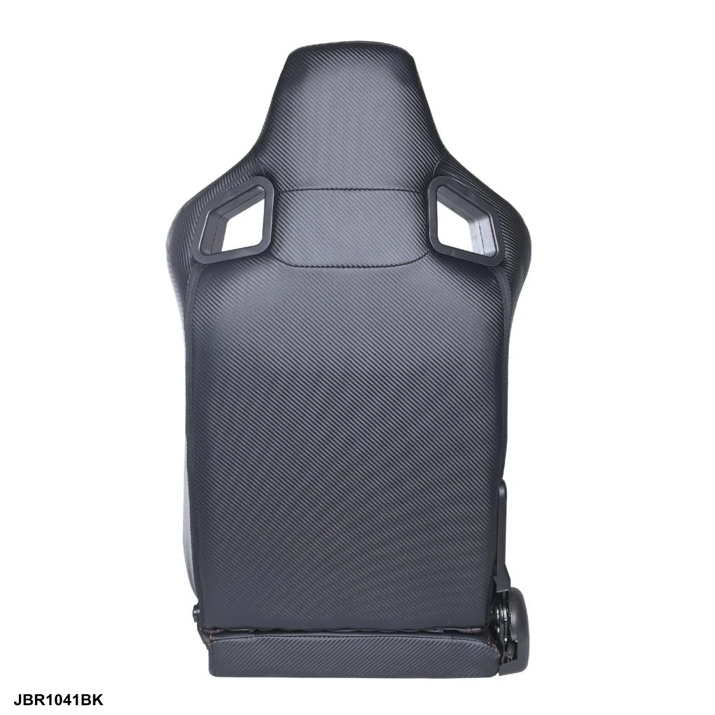 EPMAN Racing Sport Car Seat Reclinable Black Strip PVC Leather Left Right Bucket Seats JBR1041BK