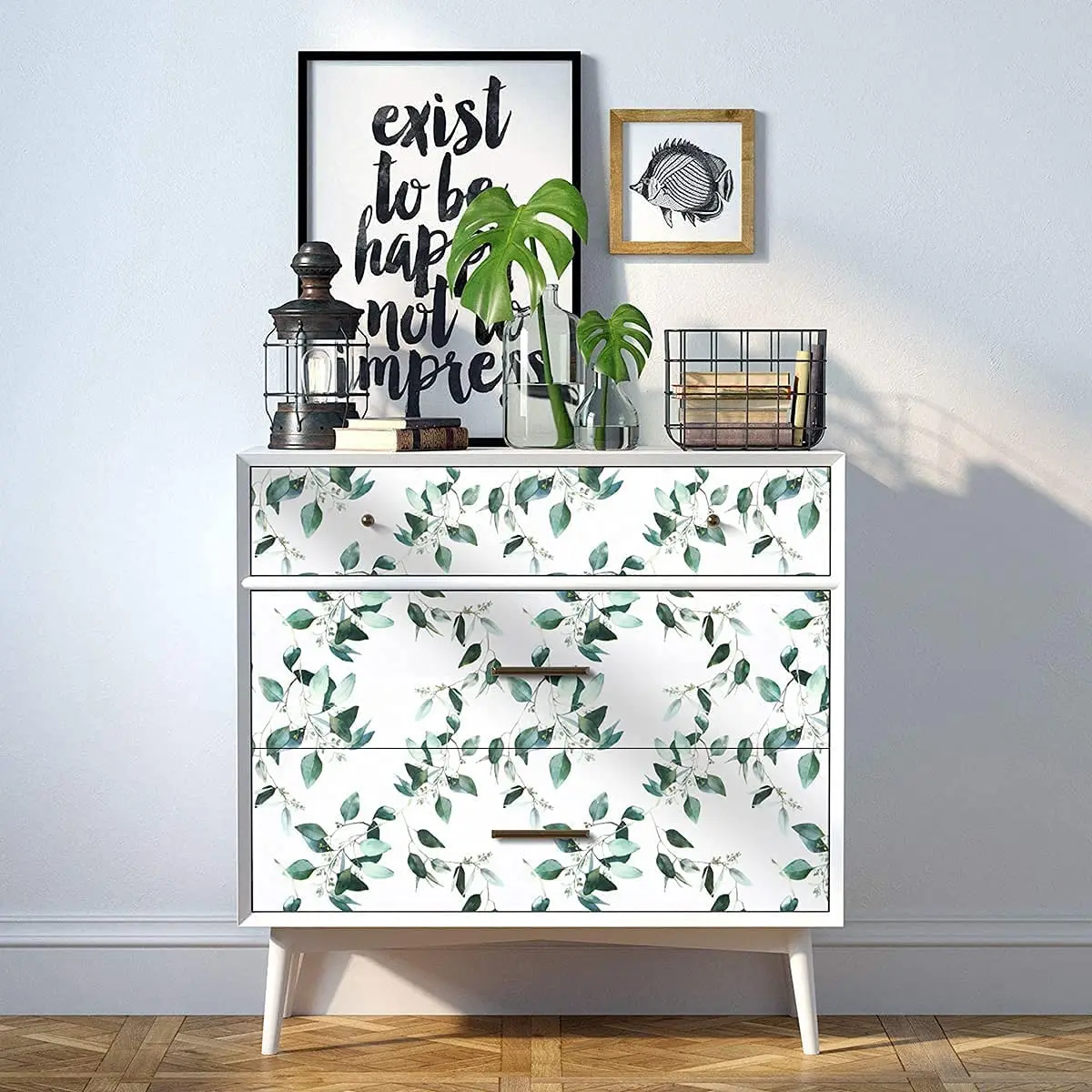 Green Peel and Stick Wallpaper Plant Wallpaper Eucalyptus Leaf Self Adhesive Wall Paper Vinyl Removable Contact Paper for Wall - Image 2