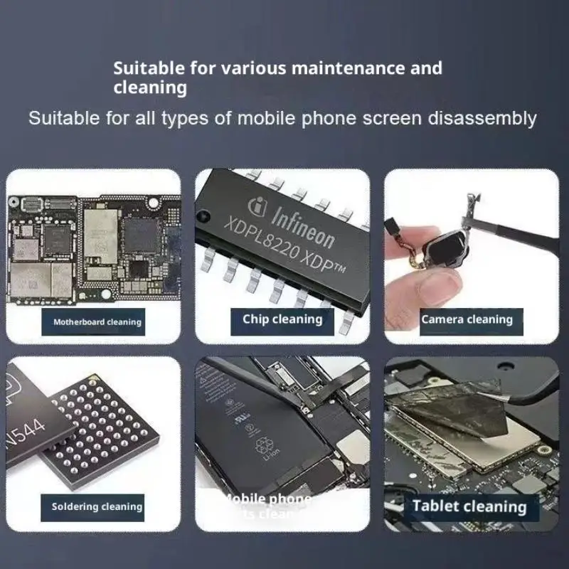 【전화/컴퓨터 메인보드 청소 브러시 IC 칩 PCB 용접용 회로 기판 수리용 정전기 방지 ESD 양면 브러시】