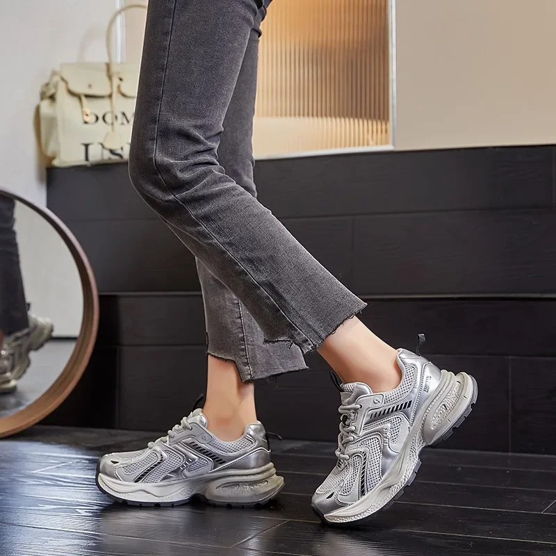 Top quality 2024 New Spring Autmn Thick Soled Women'ssneakers Shoes Breathable Running Shoes Women's Fashion Student Girls Shoes 6
