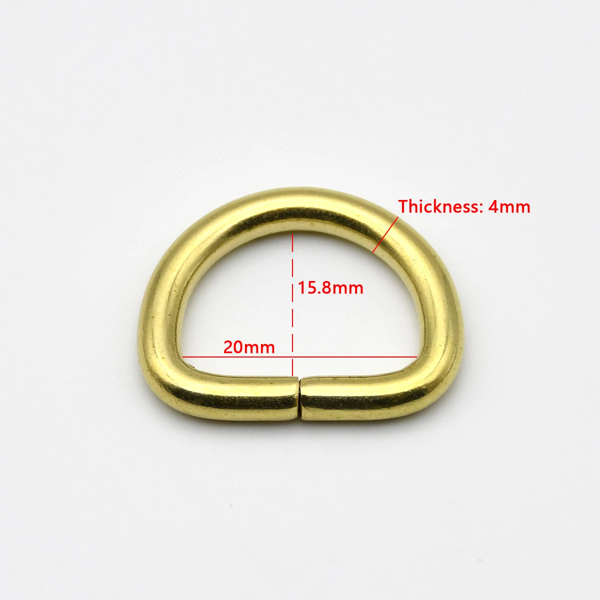 2 Stück massive Messing-D-Ringe, Schnallen für Taschengurt, Gürtel, Geldbörse, Gurtband, Hundehalsband, 10–38 mm Innenbreite, Lederhandwerk, DIY-Zubehör – Detail 10