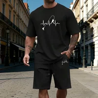 T-shirt pour homme, ensemble de survêtement imprimé, décontracté, col rond, manches courtes, shorts, vêtements de sport de plein air, jogging, vêtements pour homme, vêtements de sport de haute qualité pour l'été 2