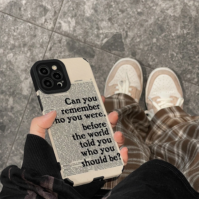 Elegant Black Letter Silicone Phone Case - Premium Protective Cover