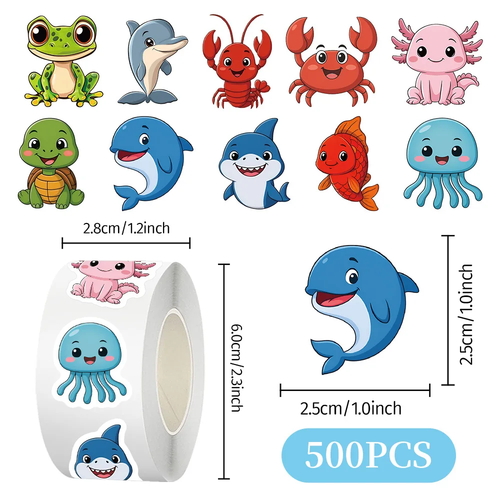 500-1500 stücke Entzückende Tier Aufkleber Dschungel Bauernhof Ozean Tier Wasser Flasche Aufkleber Wasserdichte Vinyl Tier Aufkleber Skateboard – Detail 6