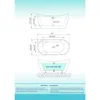 59" Freestanding Bathtub with Bathtub Spa Pillow，Acrylic and Reinforced with Fiberglass，1- 2 Persons Bathing，luxury Bathtub 6