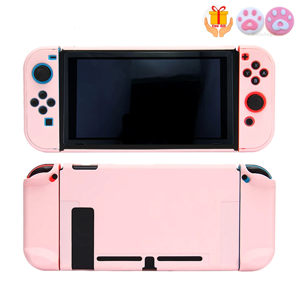 Étui rose Kawaii pour Nintendo Switch, coque de protection rigide, coque  pour console Nintendo Switch PomerCon, coque arrière colorée, poignées  amovibles