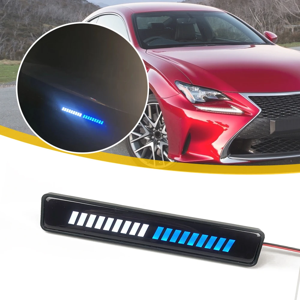 

LED Light Auto Front Grille Badge Illuminated Sticker Decal Decor Lamp Car Tuning Universal Exterior Decorative Strip Light
