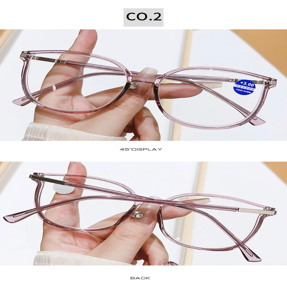 Trendy Lesebrille Anti Blau Licht Presbyopie Brille Männer Frauen Großen Rahmen Presbyopie Brille + 1,0 + 1,5 + 2,0 + 2,5 + 3,0 – Detail 5