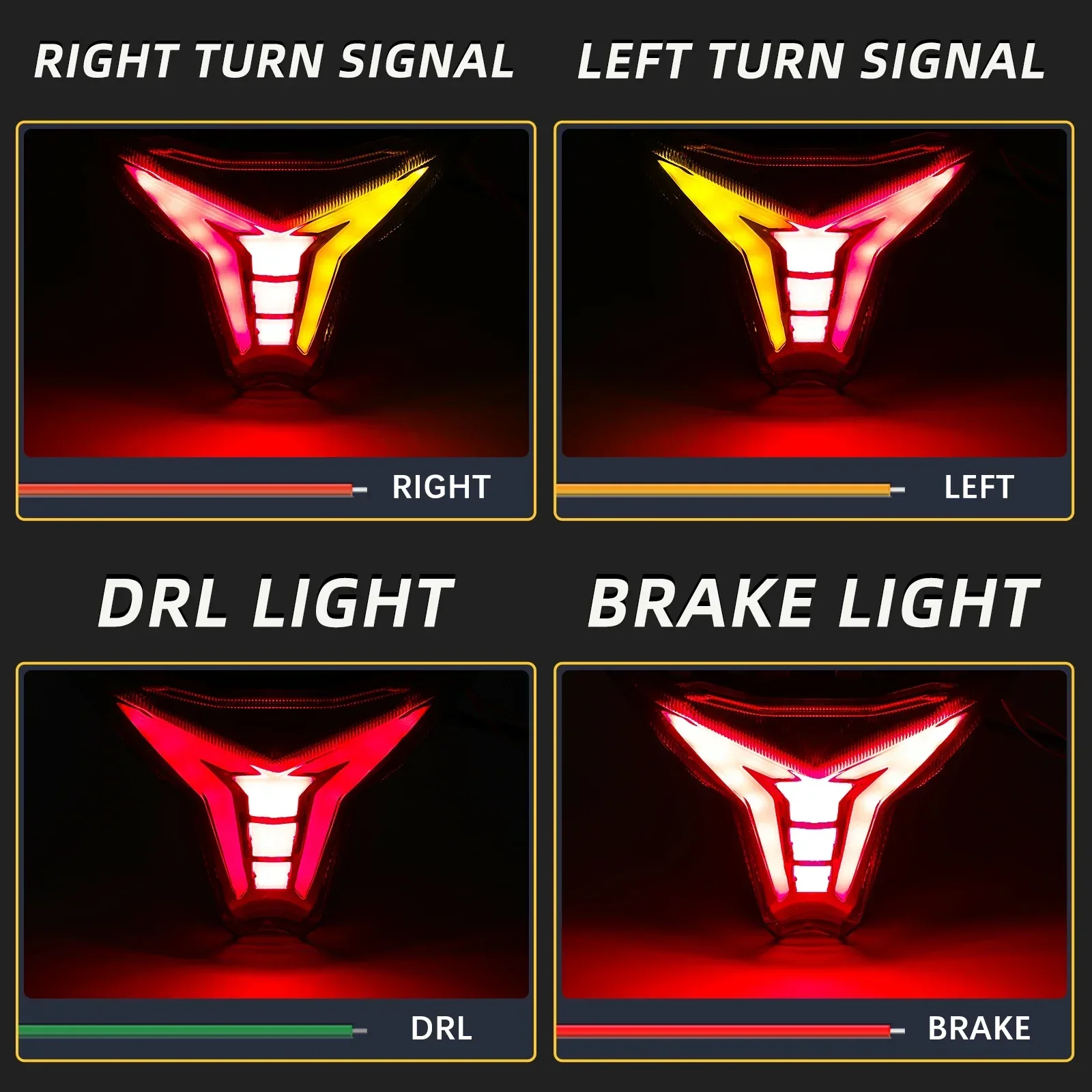 Motorcycle LED Tail Light Rear Running Turn Signal Brake Integrated Lamp For Kawasaki Z800 Ninja ZX6R 2013-2016 Z125 2013-2022