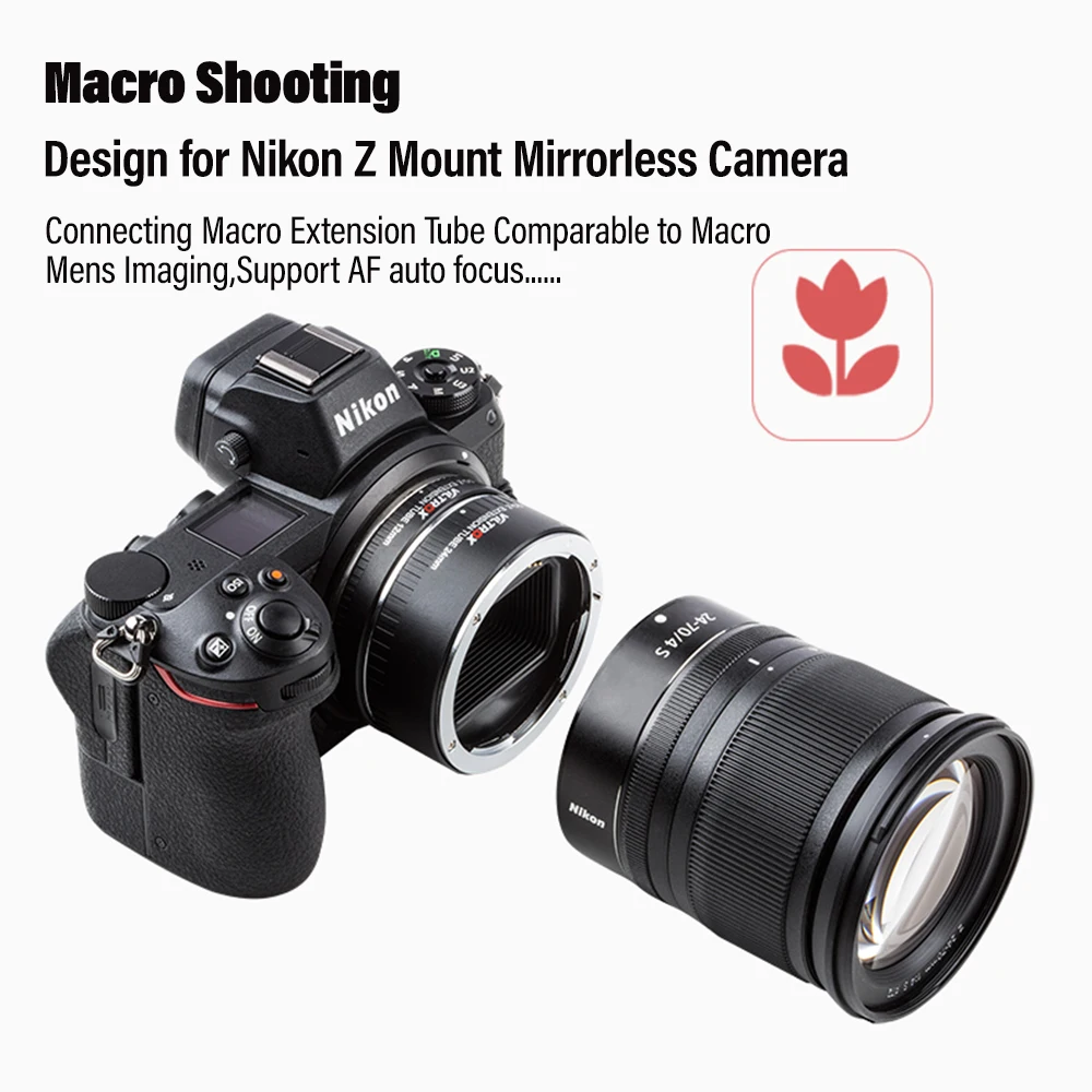 Viltrox Dg-Z Nikon Z Auto Focus Af Macro Extension Tube Adattatore Per Obiettivo Per Fotocamera Nikon Z Mount Z6 Ii Z7 Z50 Z7 Ii Z5 Z9 Zfc
