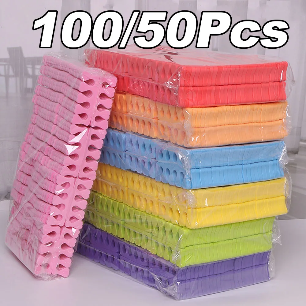 Nail Art Fingers Toe Separators Nail Tool Soft Sponge Feet Care Toe Separators Bulk Manicure Pedicure Tool 100/50Pcs nail art tools toe separators finger toe separator