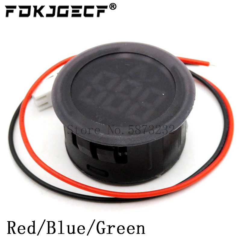 Dc 4-100V Led Display Digitale Rotondo Voltmetro A Due Fili Dc Digital Car Voltage Misuratore Di Corrente Volt Detector Tester Monitor Pannello