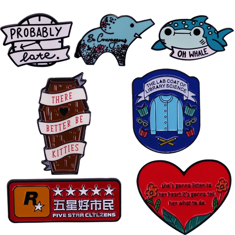 

A2268 Cartoon Enamel Brooch Funny Pins Clothes Backpack Lapel Badges Fashion Jewelry Accessories For Friends Gifts