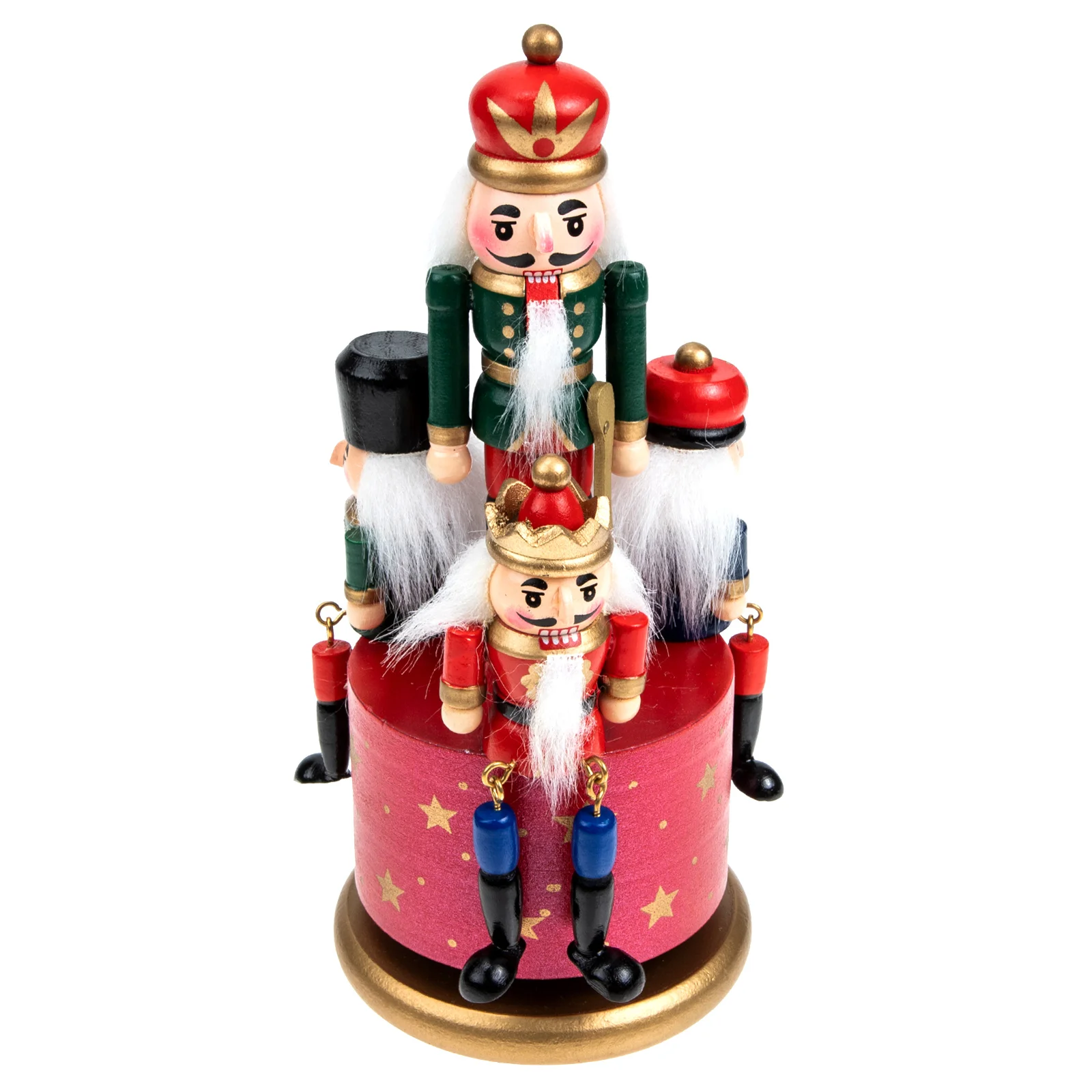 

European Hand Painted Music Box Christmas Nutcracker Music Box Figurine Rotating Music Box Xmas Desktop Ornaments 20.5x9cm