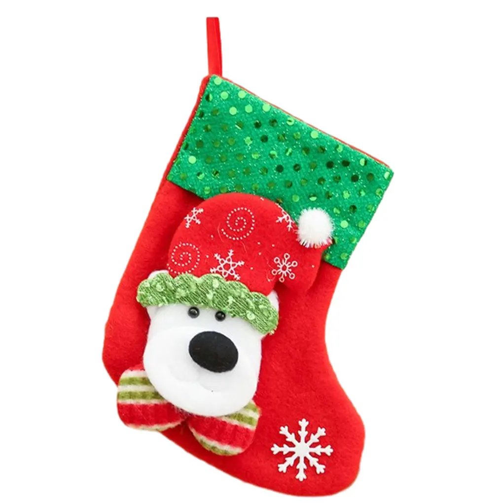Christmas Socks Knitting Snowman Stocking Christmas Decoration For Home 2023 Xmas Tree Ornament Gift Bag Navidad Natal 2024 - Image 6