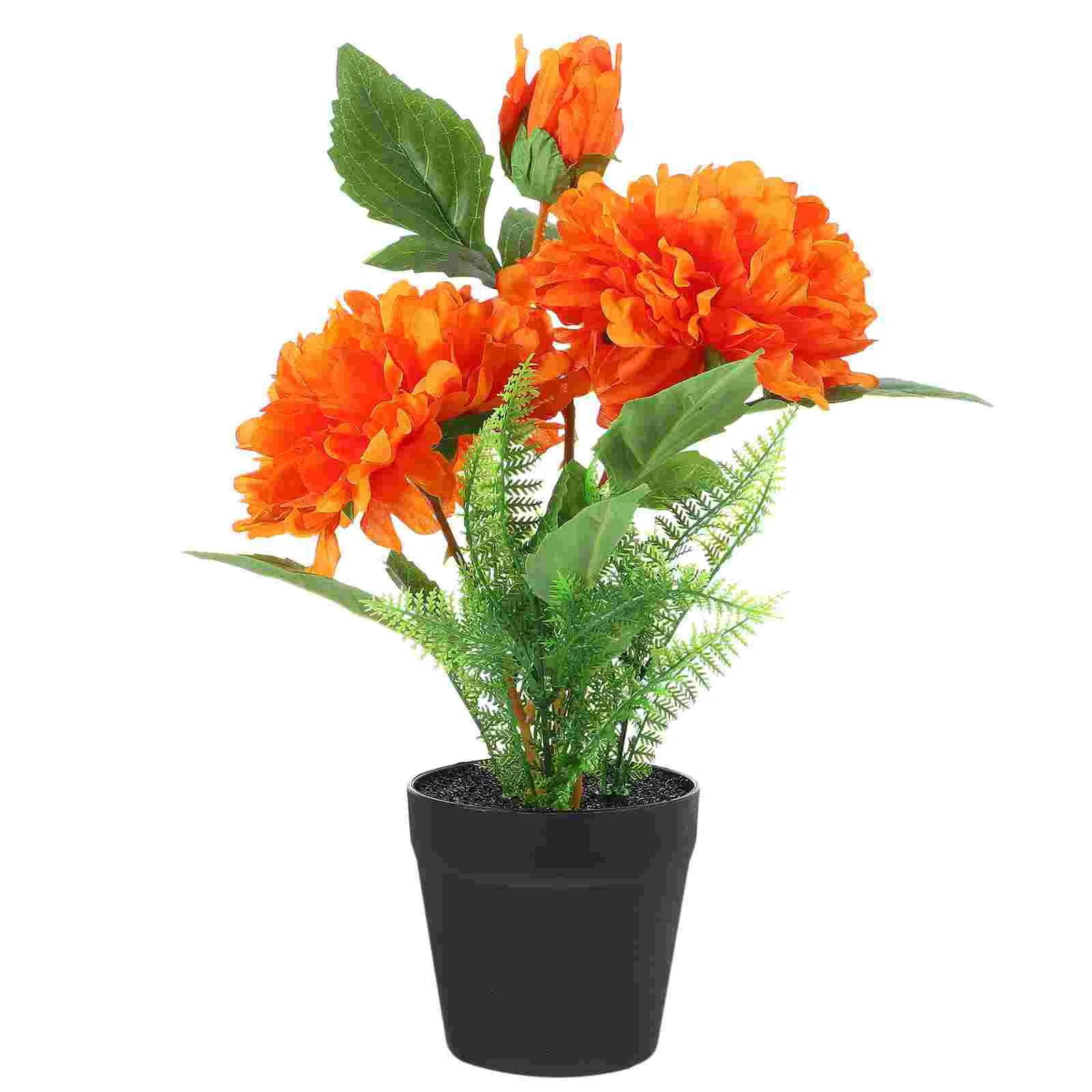 

Decor for Office Artificial Flower in Pot Realistic Faux Potted Plants Fake Plastic Peony Silk Cloth