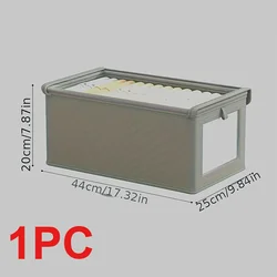 Foldable Dustproof Oxford Cloth Storage Box with Transparent Window for Home Use (Gray Large)