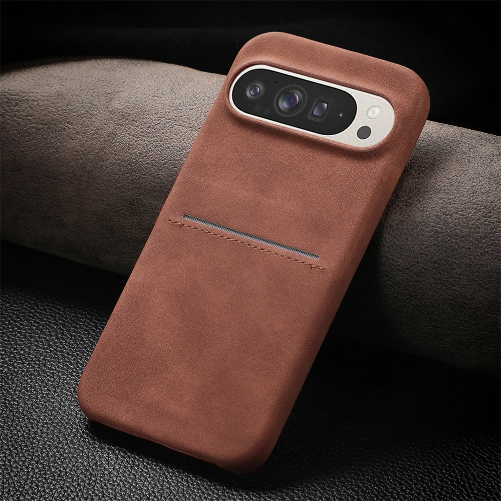 جراب محفظة من جلد الغنم الفاخر لجوجل بيكسل 9 برو إ...