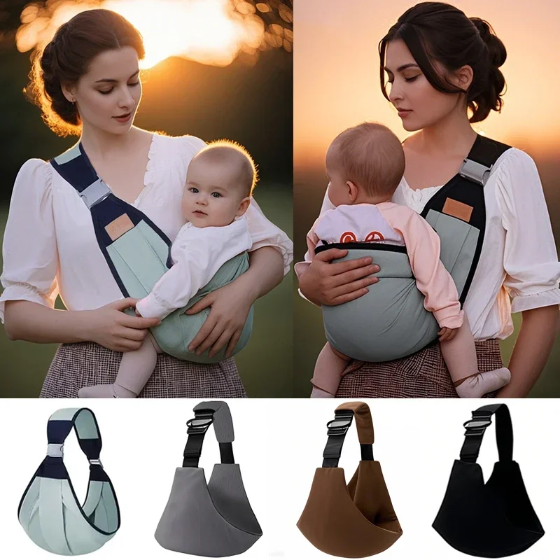Baby Going Out Safety Carrier Simple Leopard Pattern Portable Front Hug Type Back Baby Out of The Artifact Waist Stool