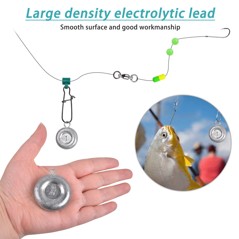 No Roll Sinker No-Roll Fishing Sinkers (1/2oz-4oz) Flat Bottom