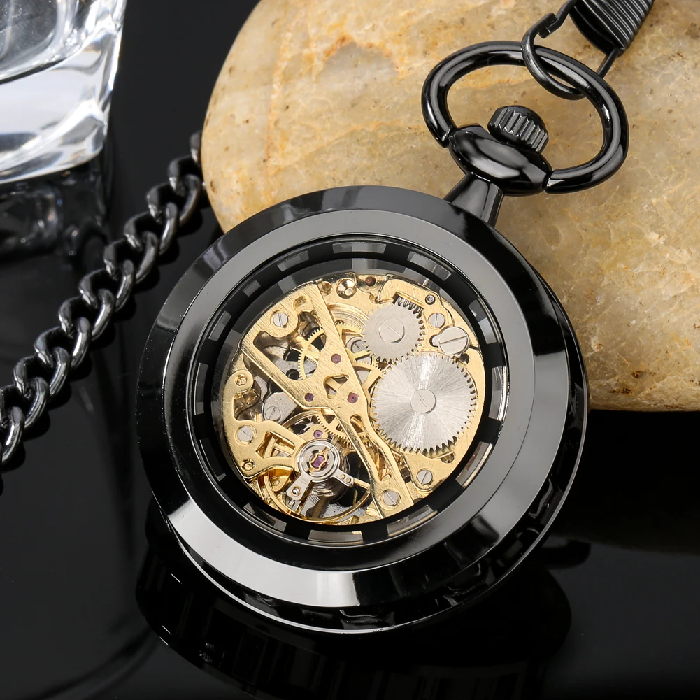 Open Face Roman Numerals Display Mechanical Hand Winding