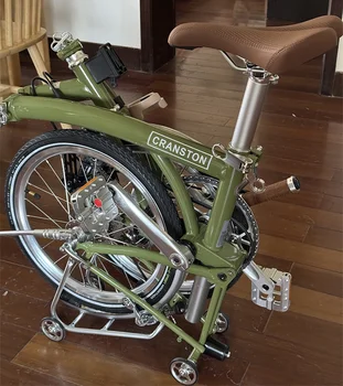 CRANSTON R9 Max Matcha Green 16-Zoll-Rad 9-Gang Triple Fold C-Bremse faltbares Fahrrad Cr-Mo-Rahmen Urban Commuting Faltrad 1