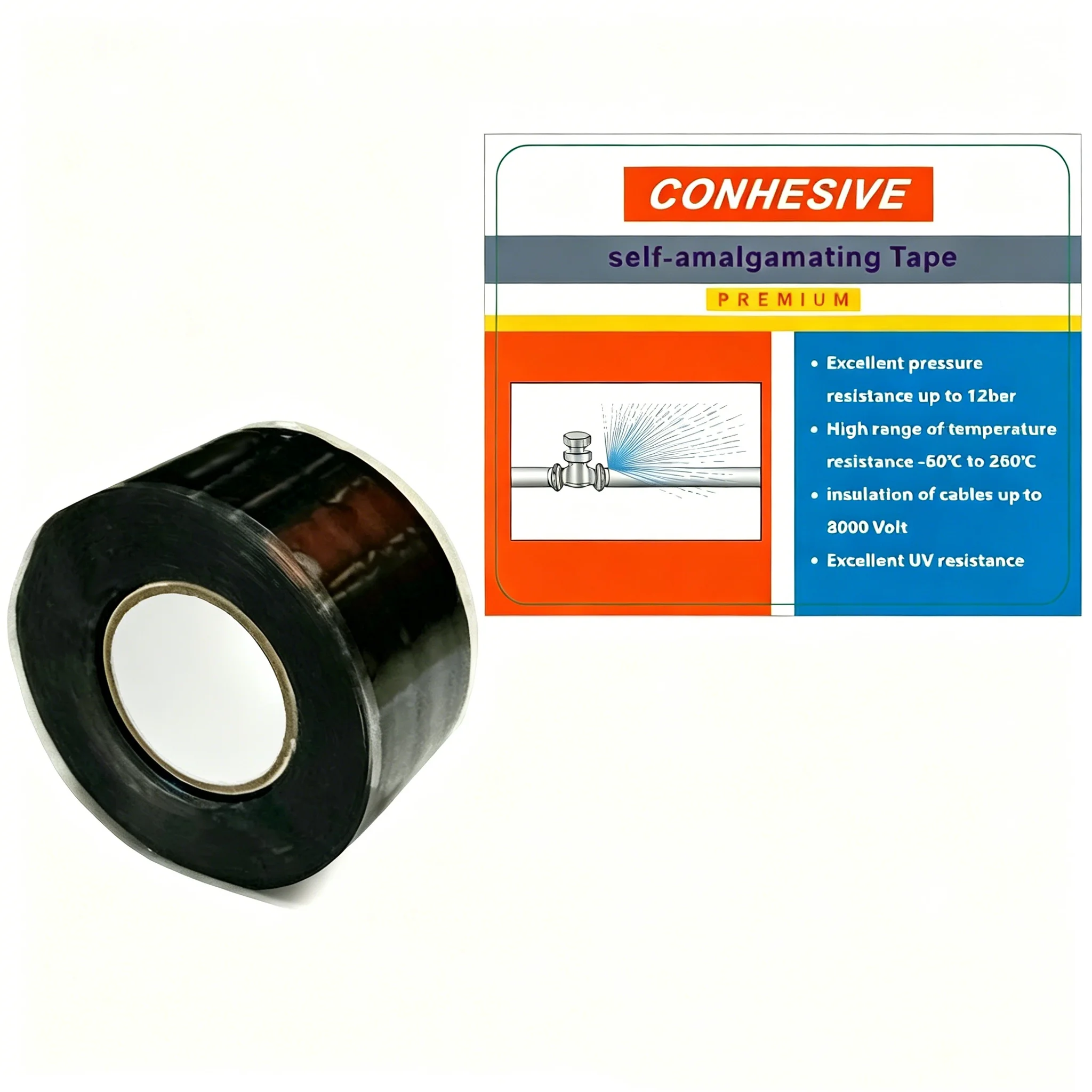 Self-Fusing Silicone Repair Tape for Waterproof Sealing and Emergency Fixes