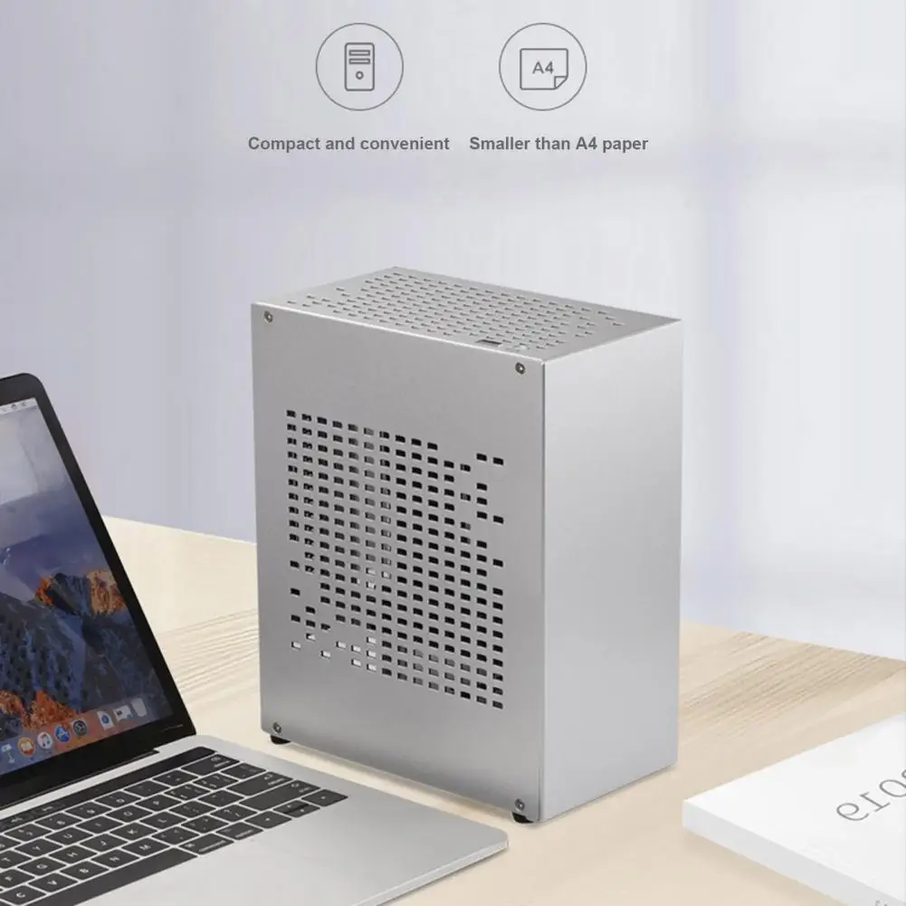 Mini Itx Desktop Case para Jogos Chassis de Liga de Alumínio Acessórios pc Pequeno Suporte 1u Alimentação A07