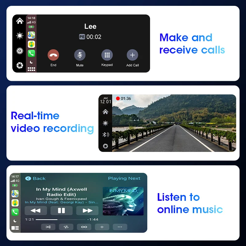 Srnubi ޴  DVR   ī÷, ȵ̵ ڵ LCD ÷, IP67  , GPS ̼, 6.86 ġ
