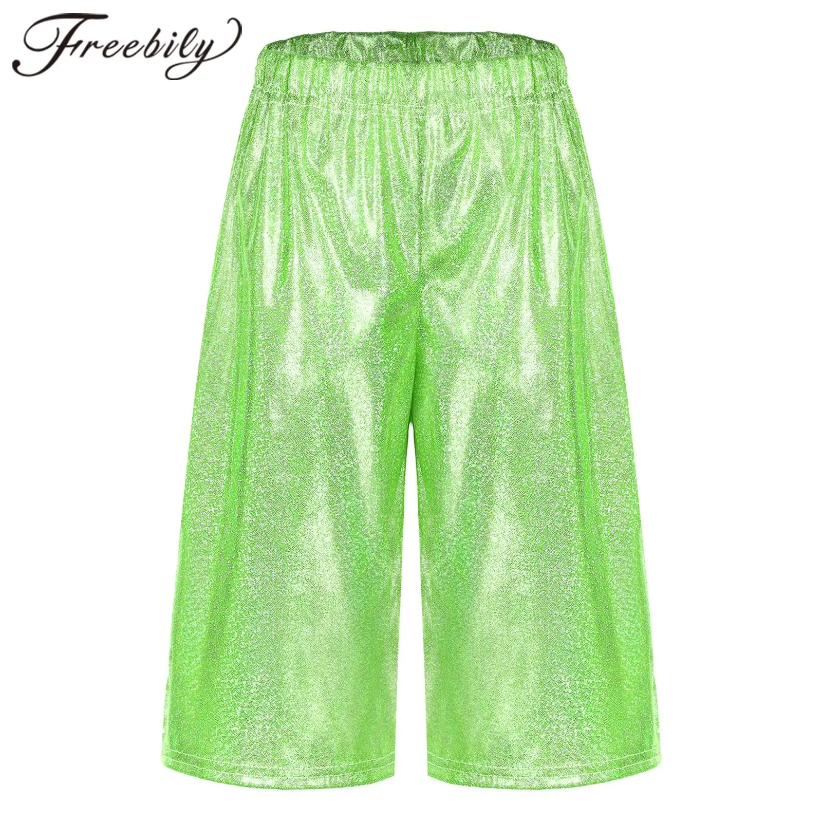 

Childrens Jazz Dance Costumes Kids Shiny Metallic Shorts Dancewear Fashion Girls Shorts for Dancing Stage Performance Party Wear