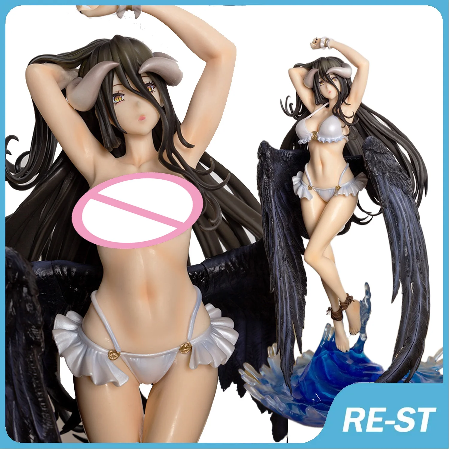 

32cm Overlord Albedo Swimsuit Ver Sexy Nude Anime Girl PVC Action Hentai Figure Collection Model Toys Doll Gifts