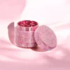 40mm/1.57inch Crystal Pink Aluminum Bling Bling Herb Grinder 2