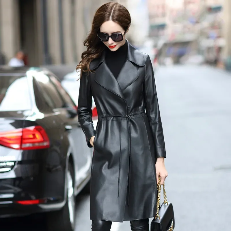 

Tajiyane Genuine Sheepskin Leather Jacket Women Real Leather Coat Elegant Slim Trench Coats for Women 2023 giacca pelle donna