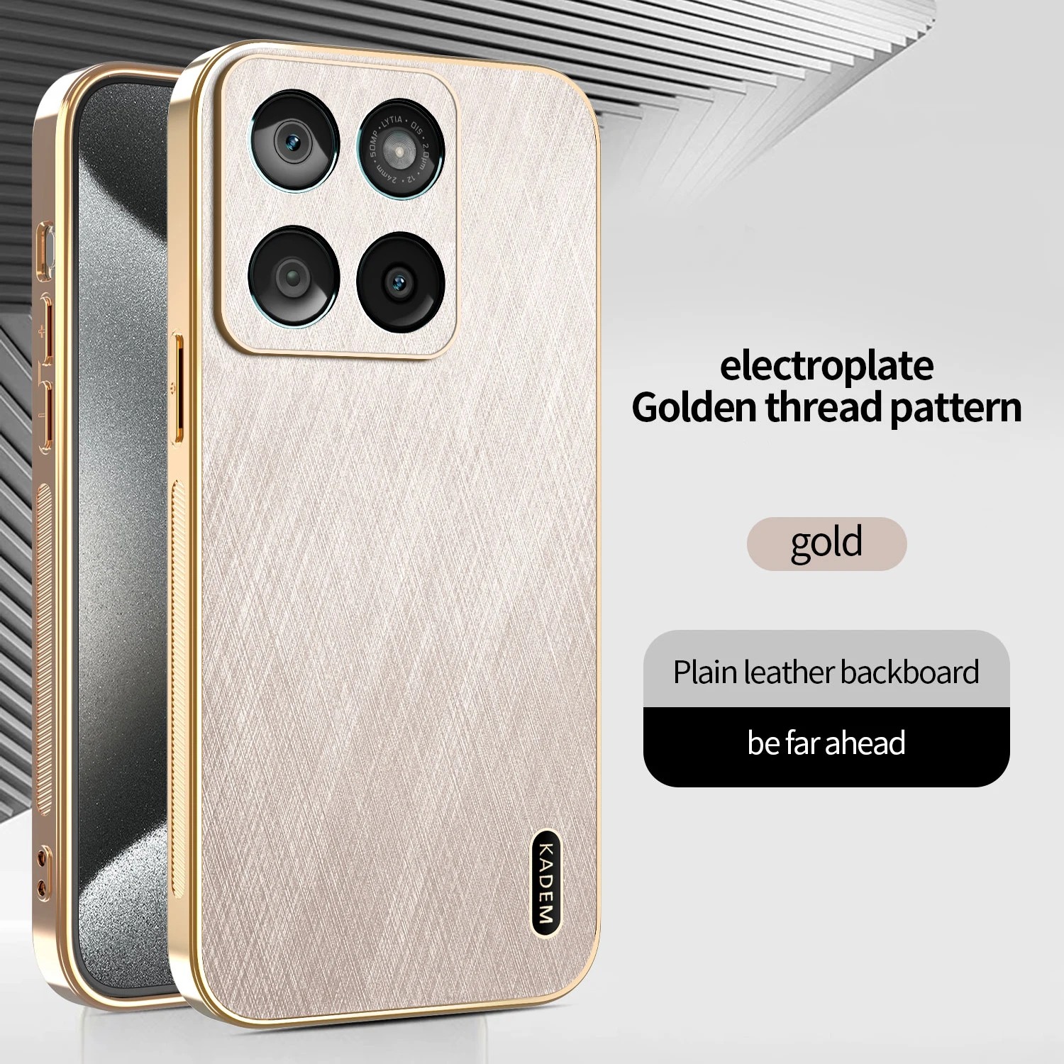 Bamboo Patterned Leather Case with Magnetic Wireless Charging Feature