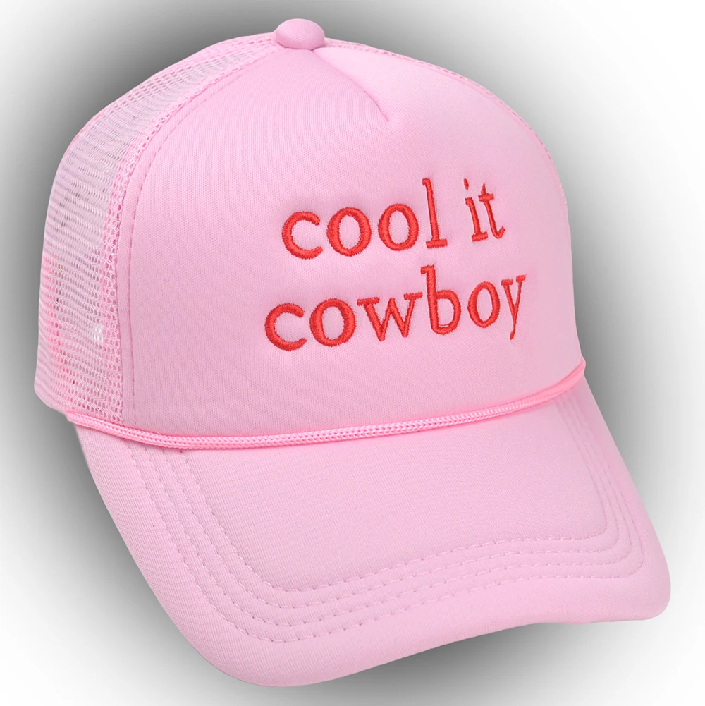 Pink Cool It Cowboy Baseball Cap Cool Girl Summer Comfortable Mesh Cap Embroidered Trucker Hat Gift for Her 5