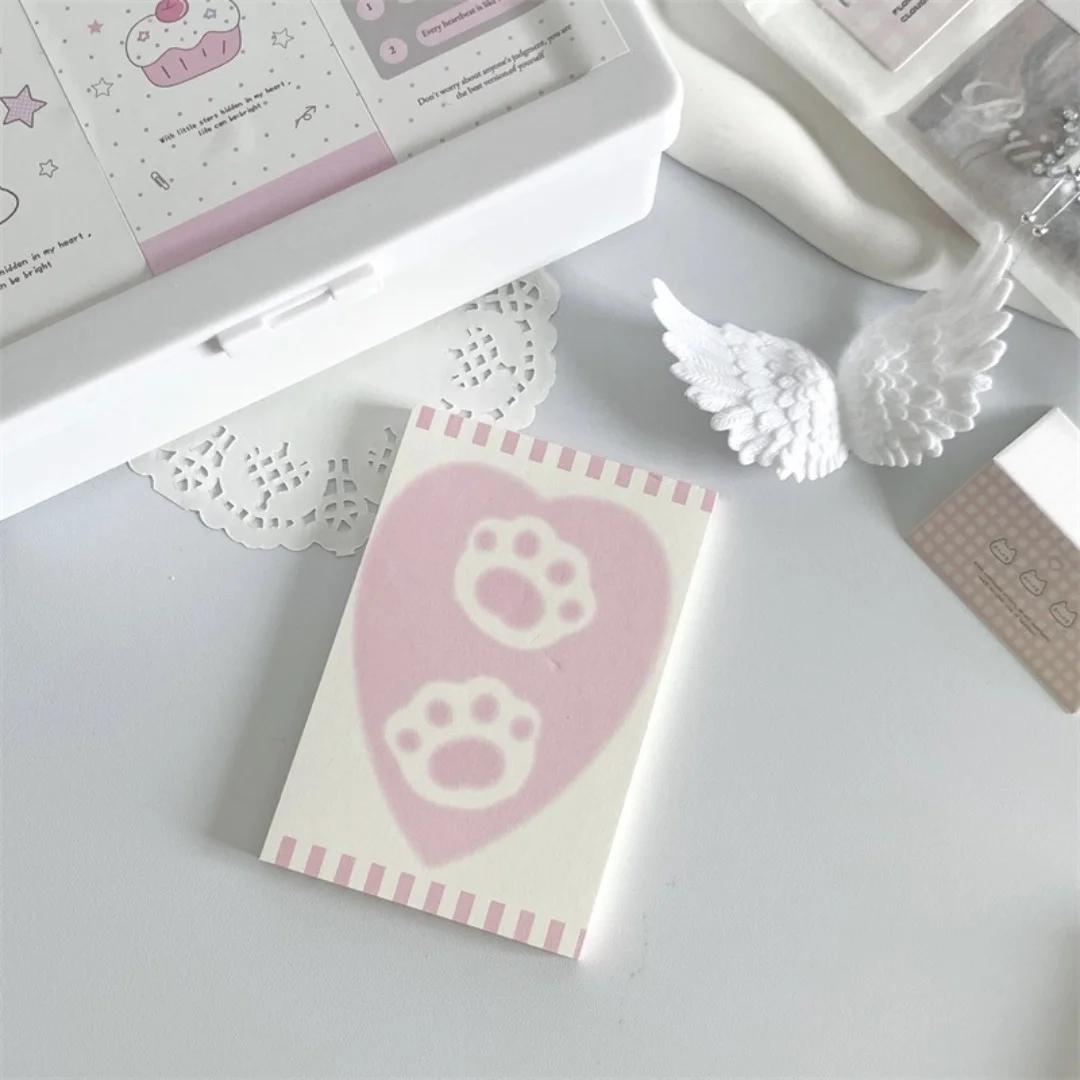 Kawaii Rosa Katzen-Notizblock 50 Blatt Niedliche Pfoten-Klebezettel A7-Format Notizblock für Journaling Studium Büro Schule Schreibwaren – Detail 7
