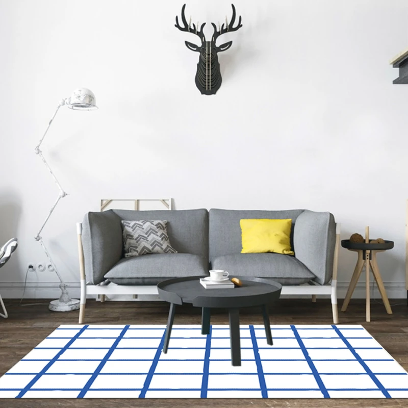 Decoration Carpet for Living Room Plaid Home Large Area Coffee Tables Bedroom Plush Minimalism IG Cloakroom Fluffy Rugs ковер 러그
