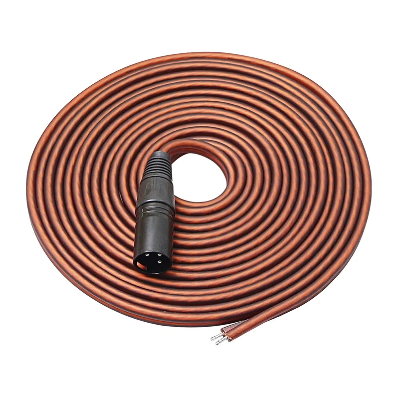 XLR Speaker Cable, Speaker Bare Wire to XLR Plug Gold Plated XLR 3 Pin Male Connector
