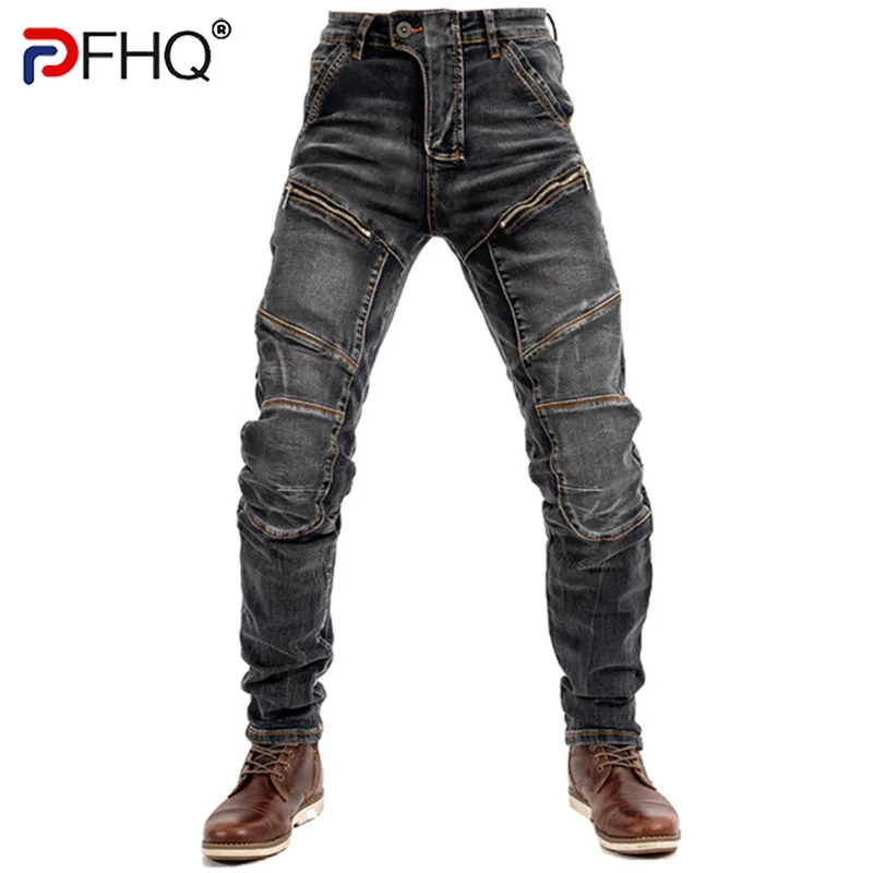 PFHQ 2023 Men's Cool Casual Motorcycle Pants Jeans Fashion Streetwear