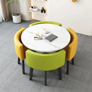 Alternative view of FOR  Tables Set Room Furniture Kitchen Dining Table Set with 4 Chairs Home  Light Luxury
