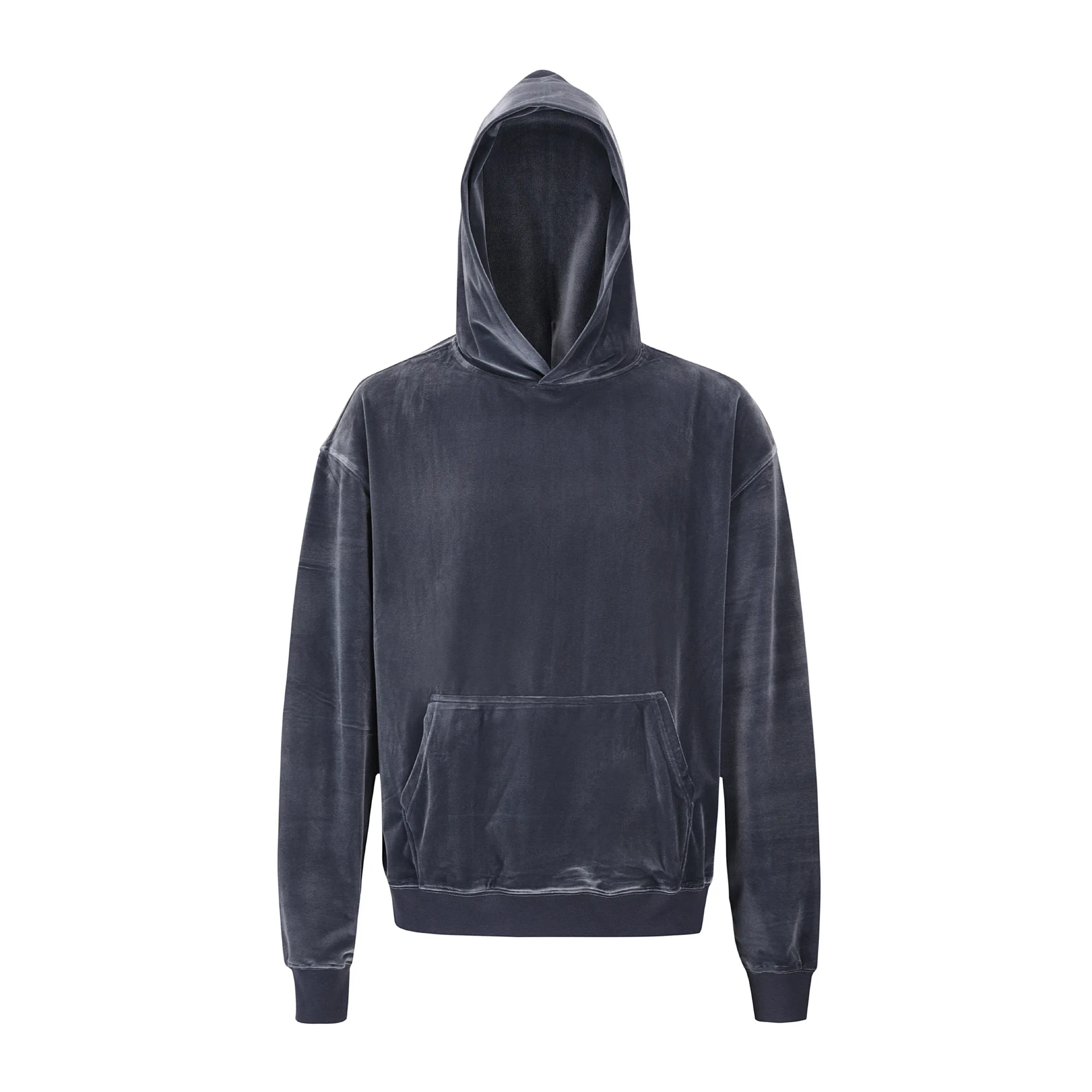 

Retro High Street Velvet Loose Hoodies for Men And Women Hip Hop Sweatshirts Kanye West Oversized Long Sleeve Hooded Black Gray