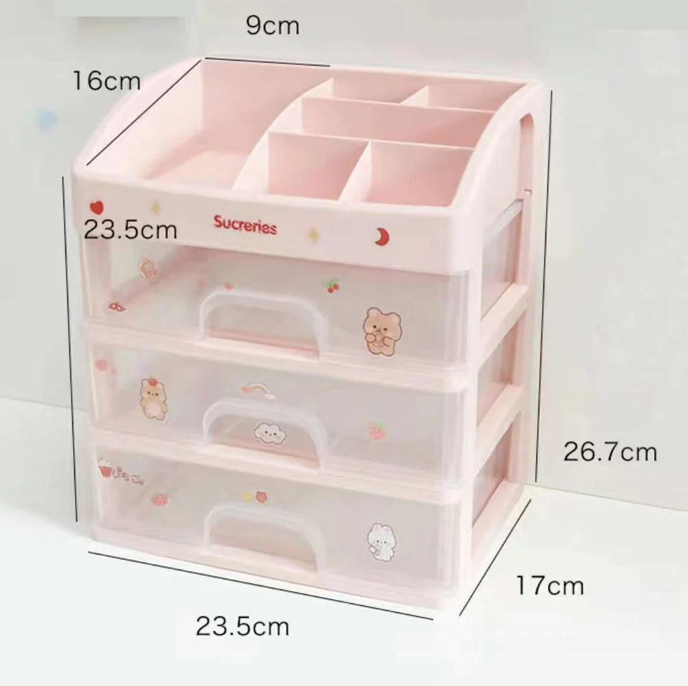 Plastic Minimalist Transparent Drawer Storage Box Cosmetics Sorting Box Makeup Student Dormitory Desktop Storage Rack