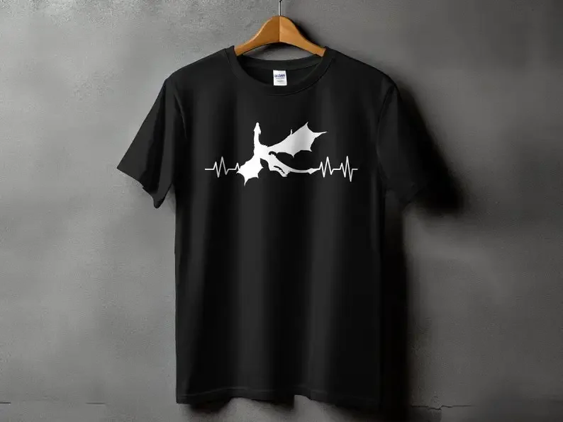 

Dragon Heartbeat Tee, Mythical Lover Gift