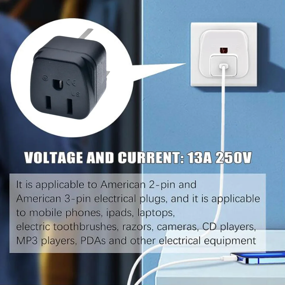 Voyage Europe Uk Adaptateur Voyage UE Vers UK VINTAR - Lot 3 Prises Certification CE 3250W Adaptateur Certification CE
