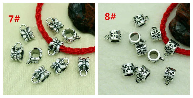 30 Stück antike tibetische Silber Verbinder Bail Tube Perlen Spacer Bead Aufhänger für Schmuckherstellung passend für europäische Charm-Armbänder-Anhänger – Detail 6