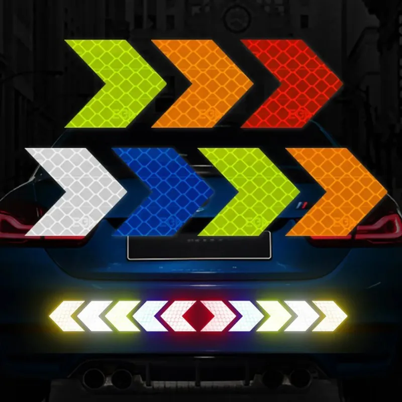 Reflective Tape Bands Reflective Stickers Reflective Tape 80-10PCS Safety Reflective Stickers Strip Luminous Warning Reflector Bumper Tape for Night Helmet Car Waterproof High Visibility